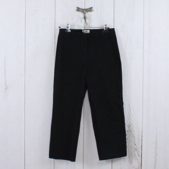 L.L. Bean Pants - LL Bean Black Cotton Blend Regular Fit Cropped Dress Pants Size 6 Reg